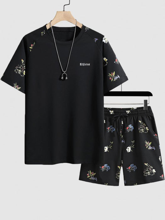 Flower Printed T Shirt And Shorts