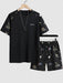 Flower Printed T Shirt And Shorts - Grafton Collection