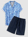 Leaf Plant Pattern Shirt And Shorts - Grafton Collection