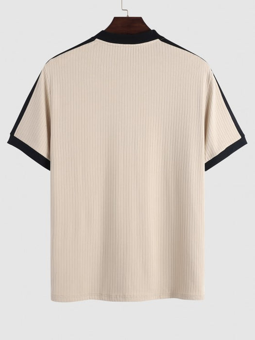 Ribbed Short Sleeves T Shirt And Shorts - Grafton Collection
