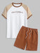 Letter Printed T Shirt And Shorts - Grafton Collection