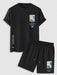 Printed Short Sleeves T-Shirt And Shorts - Grafton Collection