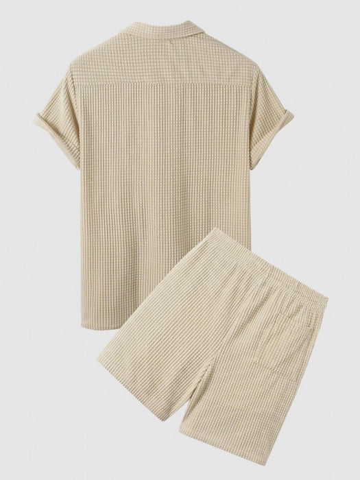 Solid Textured T Shirt And Short - Grafton Collection