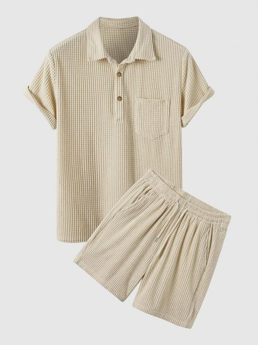 Solid Textured T Shirt And Short - Grafton Collection