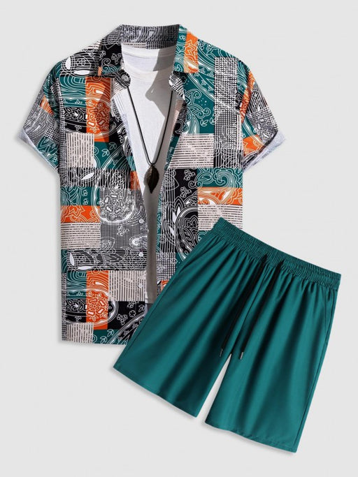 Floral Pattern Shirt And Shorts - Grafton Collection