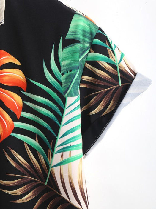 Palm Leaves Printed Shirt And Shorts