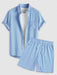 Casual Striped Shirt And Shorts Set - Grafton Collection