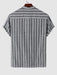 Vertical Striped Pullover Shirt And Shorts Set - Grafton Collection