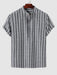 Vertical Striped Pullover Shirt And Shorts Set - Grafton Collection