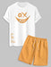 Smiley Printed T-Shirt And Shorts - Grafton Collection