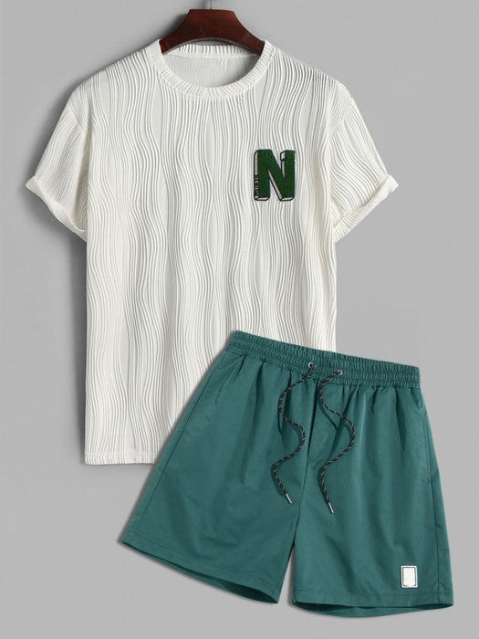 Fluffy T-Shirt And Label Design Shorts Set - Grafton Collection