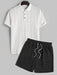 Casual Polo Collar T Shirt With Shorts Set - Grafton Collection