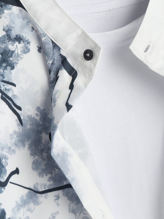 Ink Wash Painting Shirt And Casual Shorts - Grafton Collection