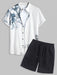 Ink Wash Painting Shirt And Casual Shorts - Grafton Collection