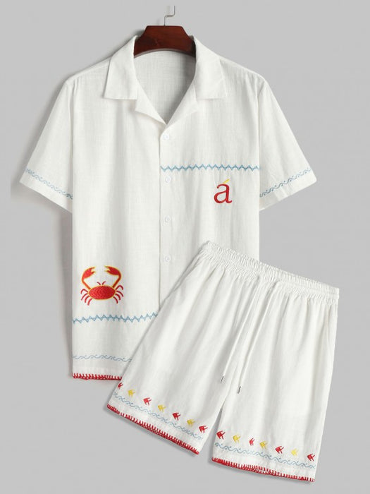 Fish Crab Shirt With Shorts Vacation Two Piece Set - Grafton Collection