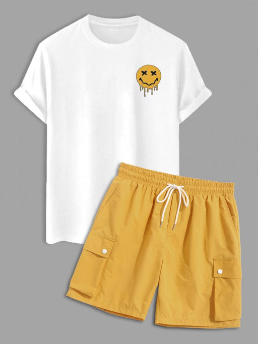 Smiley Graphic T-Shirt And Cargo Short - Grafton Collection