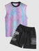 Sheer Tie Dye Tank And Cargo Shorts Set - Grafton Collection