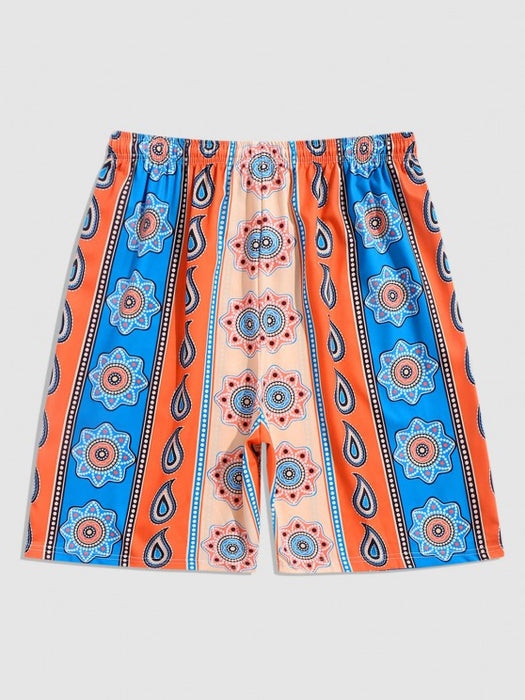 Paisley Print Shirt And Board Shorts Set - Grafton Collection