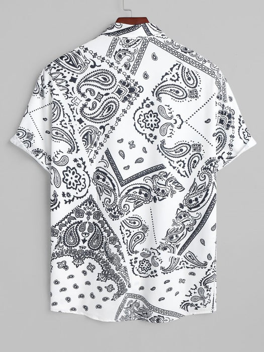 Ethnic Paisley Print Shirt And Bermuda Shorts Set - Grafton Collection