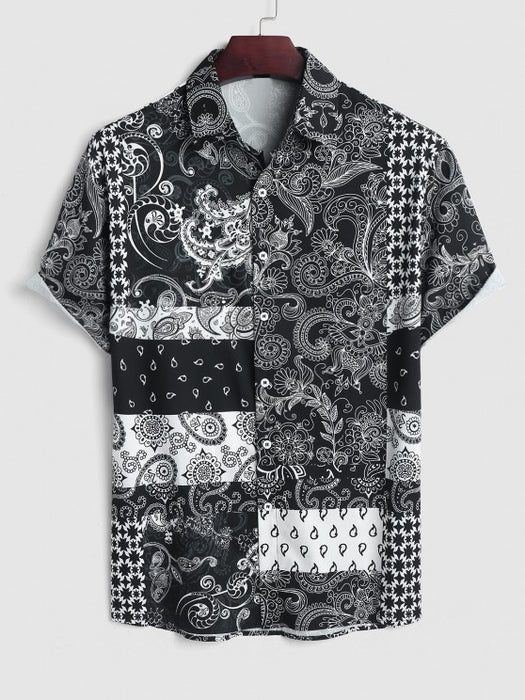 Floral Patchwork Printed Shirt With Shorts - Grafton Collection