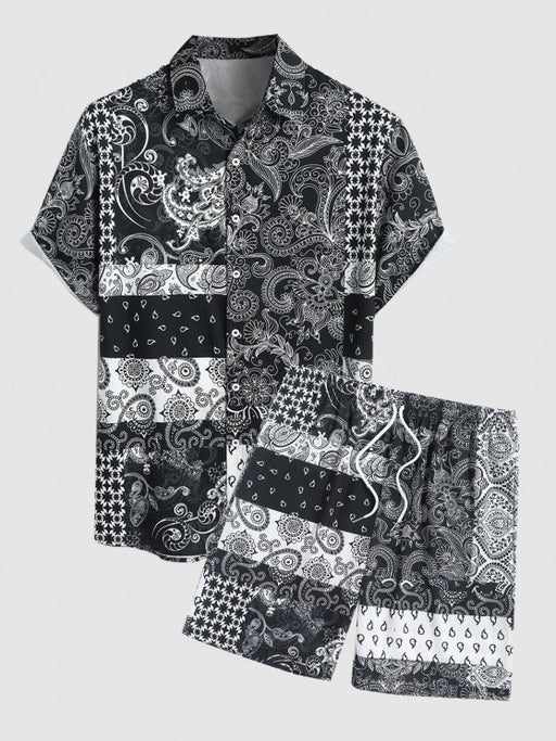 Floral Patchwork Printed Shirt With Shorts - Grafton Collection