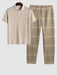 Hollow Out T-Shirt And Zip Fly Pants Set - Grafton Collection