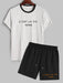 Striped T Shirt And Shorts Sports Set - Grafton Collection