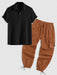 Plain Collar T Shirt And Cargo Pants - Grafton Collection