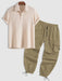 Plain Collar T Shirt And Cargo Pants - Grafton Collection