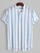 Striped Button Placket Shirt And Shorts Set - Grafton Collection