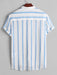 Striped Button Placket Shirt And Shorts Set - Grafton Collection