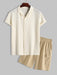 Hollow Out Lace Shirt With Shorts Set - Grafton Collection