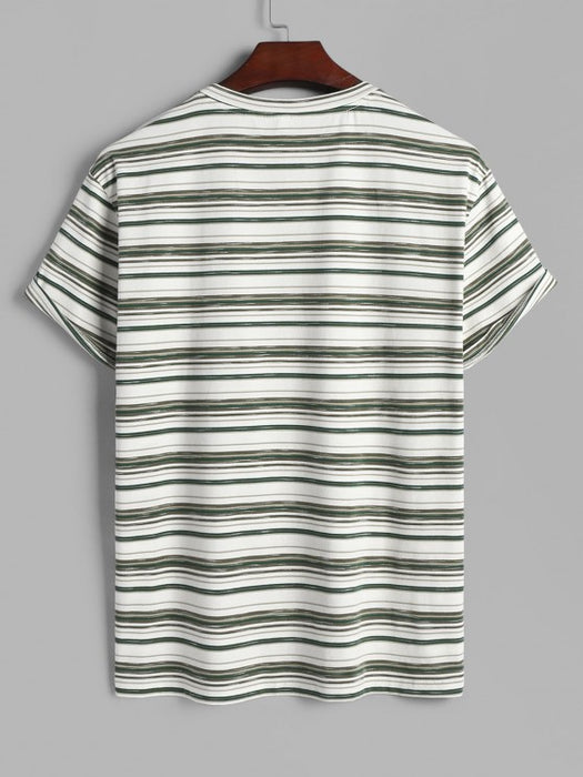 Striped T Shirt And Label Design Casual Shorts
