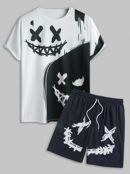 Printed Smile T-Shirt And Shorts - Grafton Collection