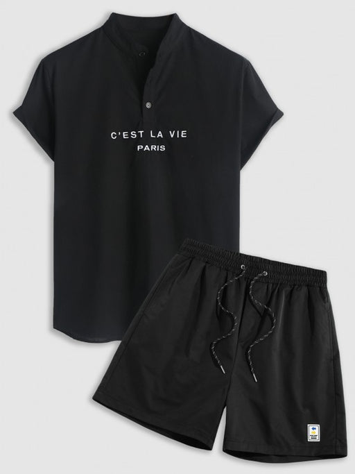 Casual Embroidery T-Shirt And Shorts - Grafton Collection