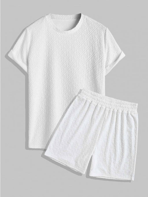 Geometric Style T Shirt And Elastic Waist Shorts Set - Grafton Collection