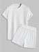 Geometric Style T Shirt And Elastic Waist Shorts Set - Grafton Collection