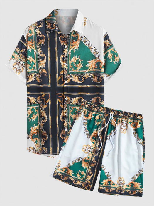 Printed Vacation Shirt And Beach Board Shorts Set - Grafton Collection