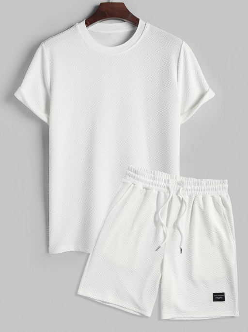 Textured Short Sleeves T-Shirt And Shorts - Grafton Collection