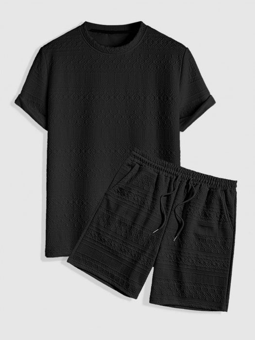 Plain Round Neck T-Shirt And Shorts