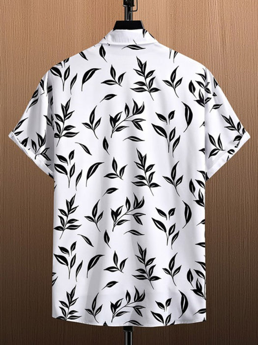 Leaf Printed Shirt And Shorts