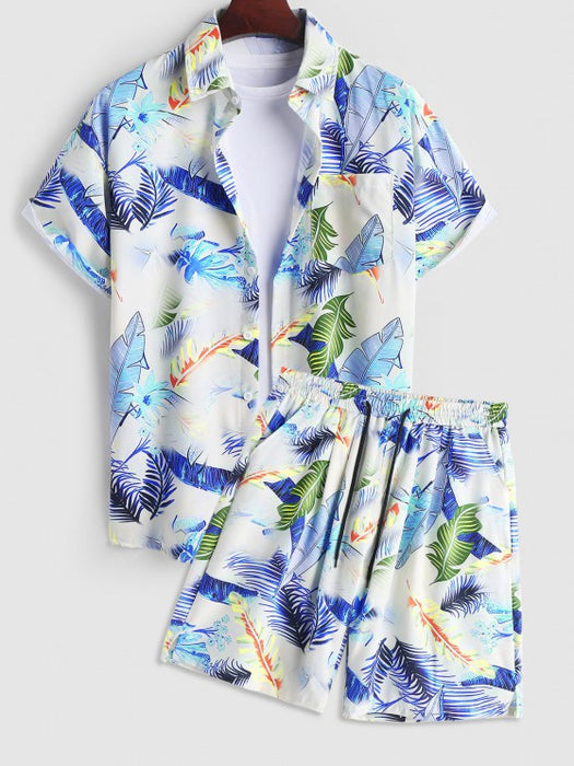 Palm Leaves Shirt and Beach Shorts Set - Grafton Collection