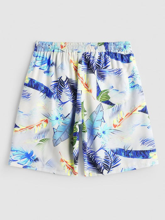 Palm Leaves Shirt and Beach Shorts Set - Grafton Collection