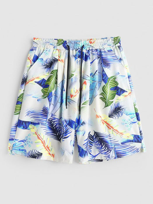 Palm Leaves Shirt and Beach Shorts Set - Grafton Collection