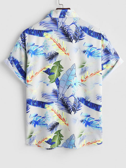 Palm Leaves Shirt and Beach Shorts Set