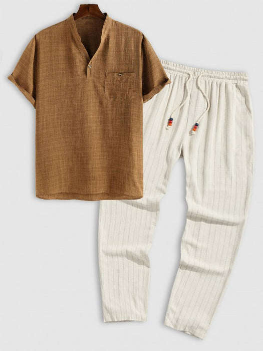 Casual Plain Shirt And Pants