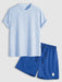 Jacquard Cloth T Shirt And Drawstring Shorts Set - Grafton Collection