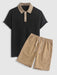 Spliced Polo T Shirt And Bermuda Shorts Set - Grafton Collection