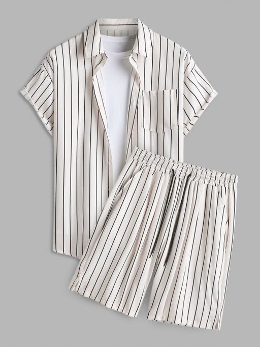 Vertical Stripes Shirt and Shorts Set - Grafton Collection