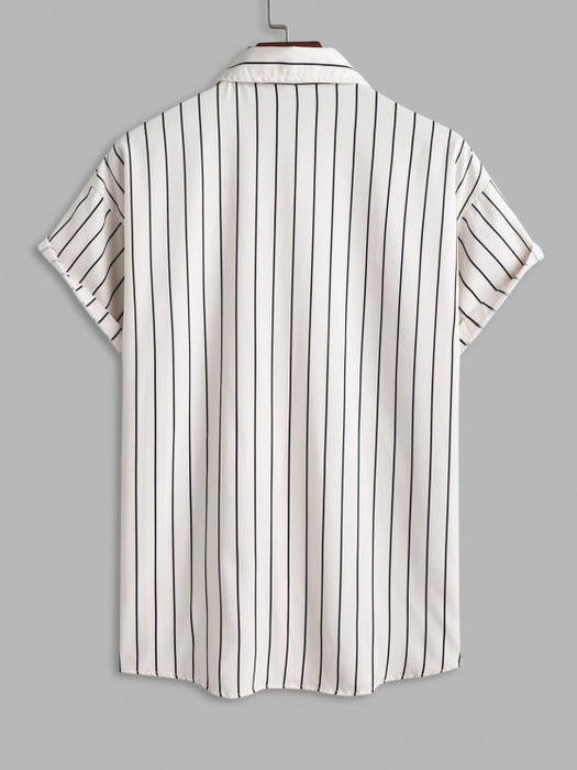 Vertical Stripes Shirt and Shorts Set